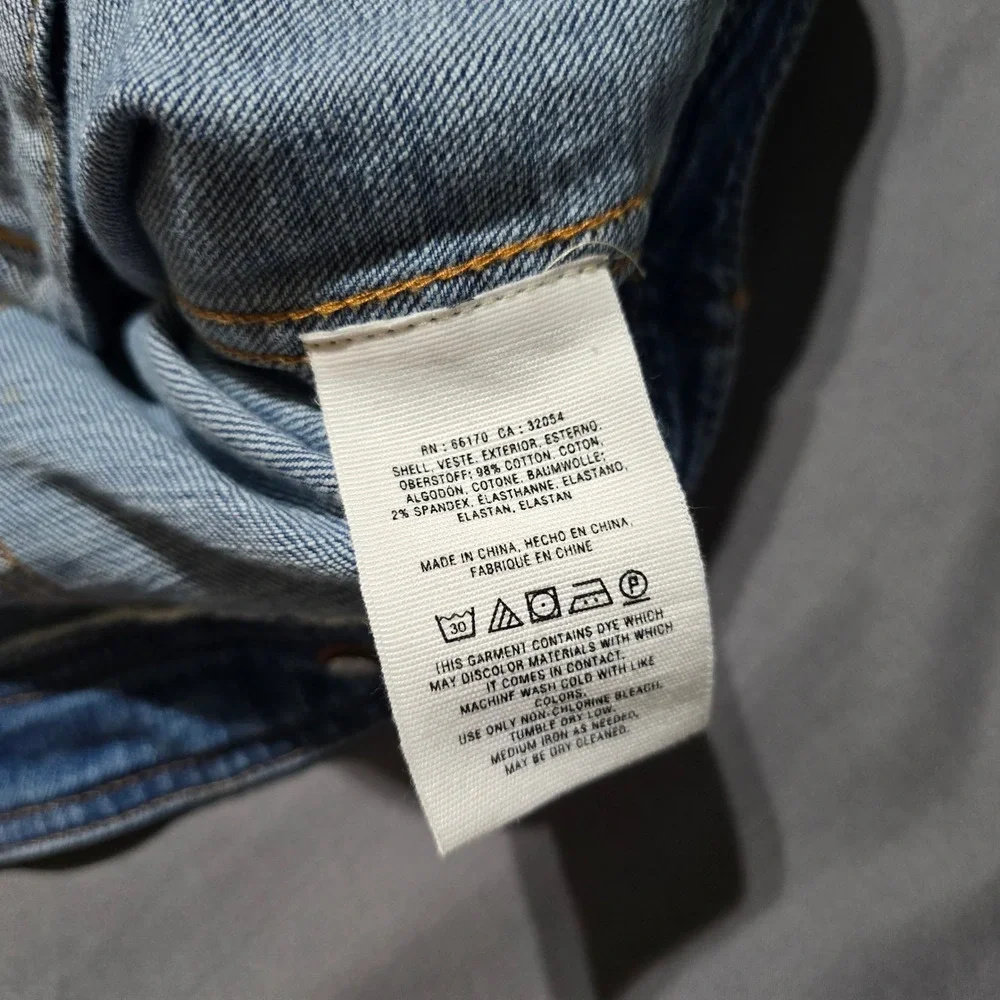 Pilcro and the Letterpress Denim Jacket Women XL Blue Medium Wash Stretch Cotton